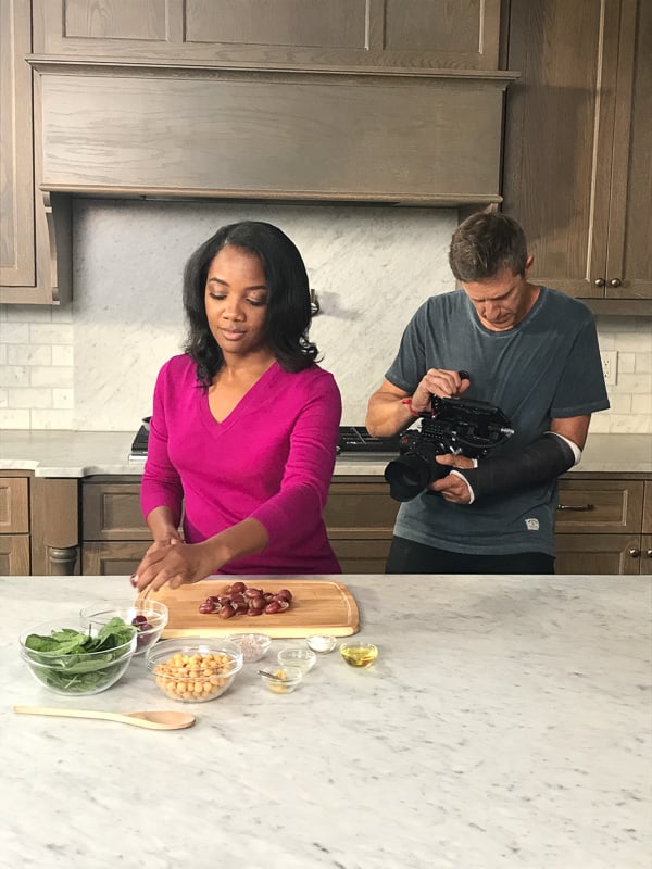 Marisa Moore on Set with California Grapes