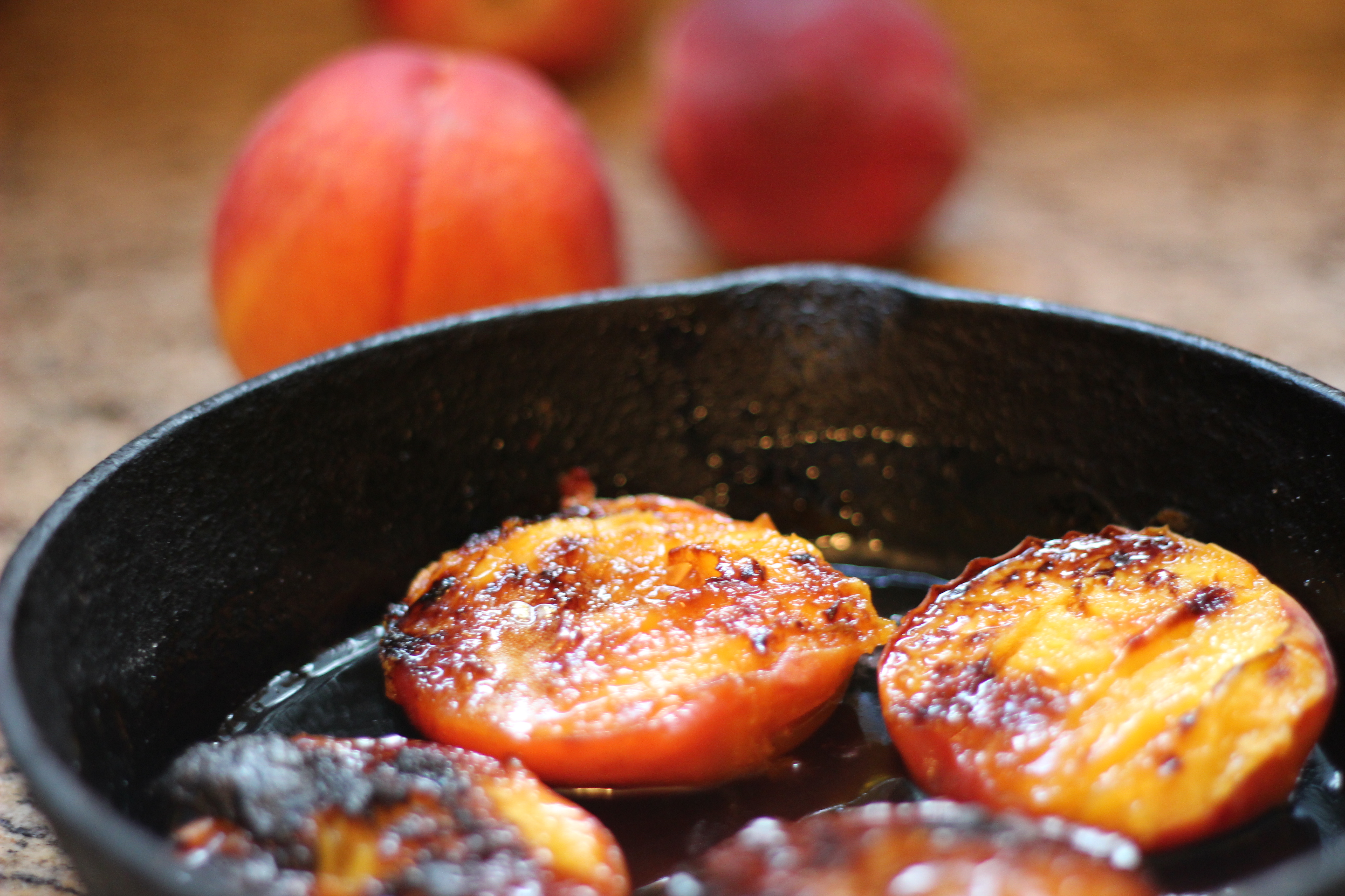 Boozy Broiled Peaches - Marisa Moore Nutrition