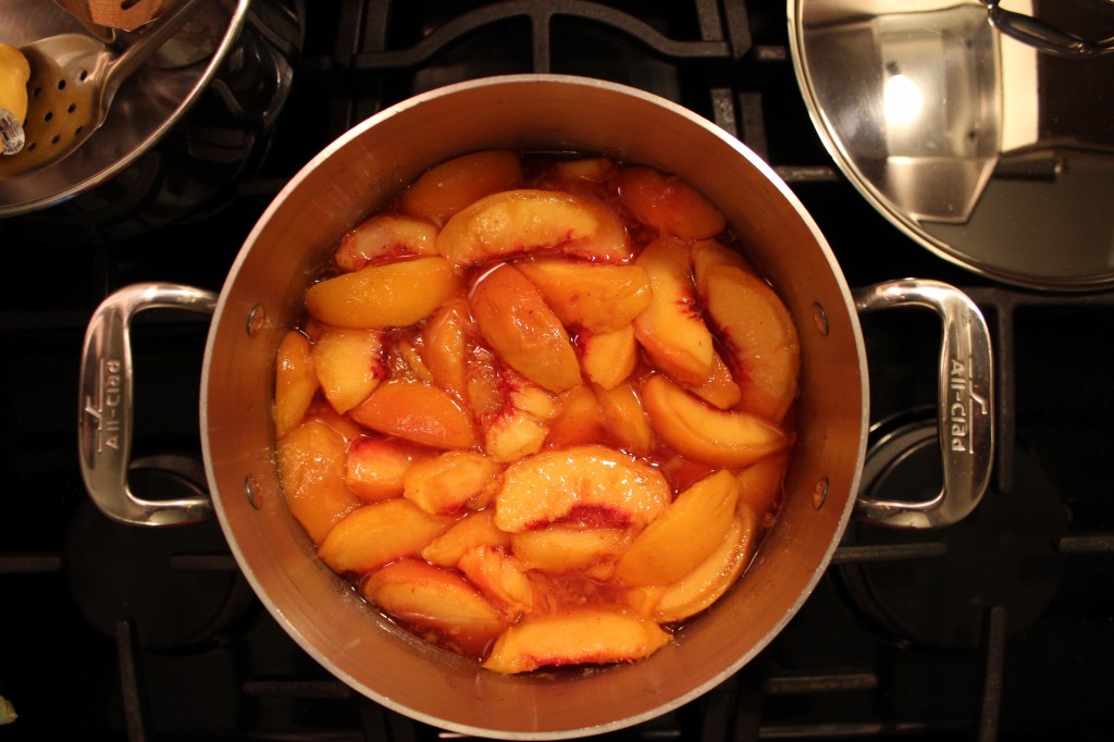 Peaches in a pot
