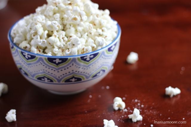 Smoked Salt Popcorn on marisamoore.com