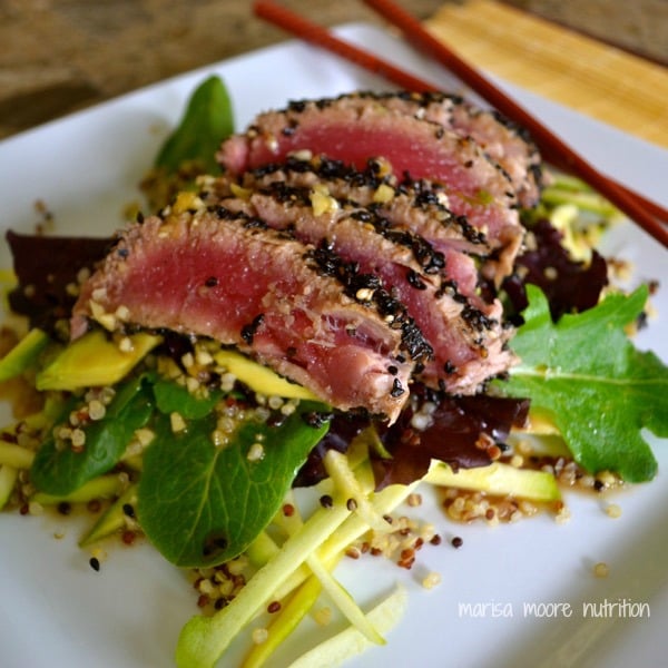 sesame wasabi tuna salad on marisamoore.com