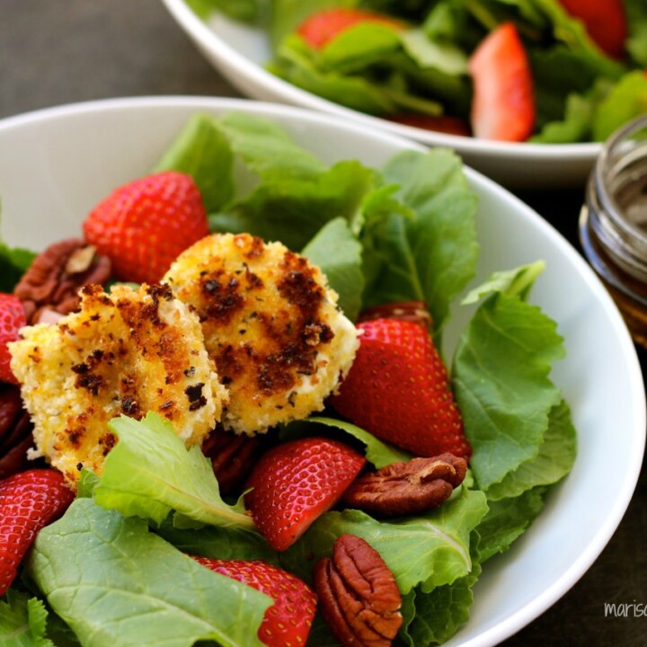 Fried Goat Cheese Strawberry Salad on marisamoore.com