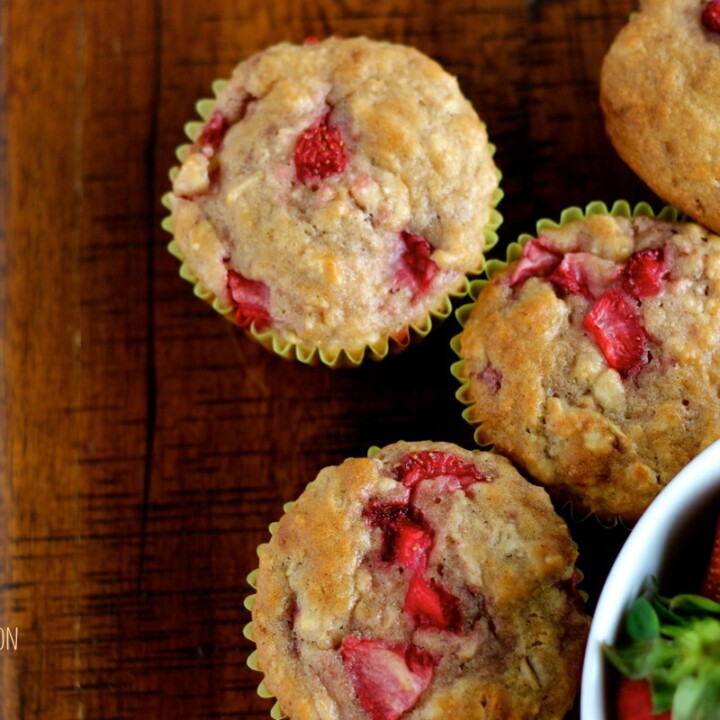 Strawberry Oatmeal Breakfast Muffins