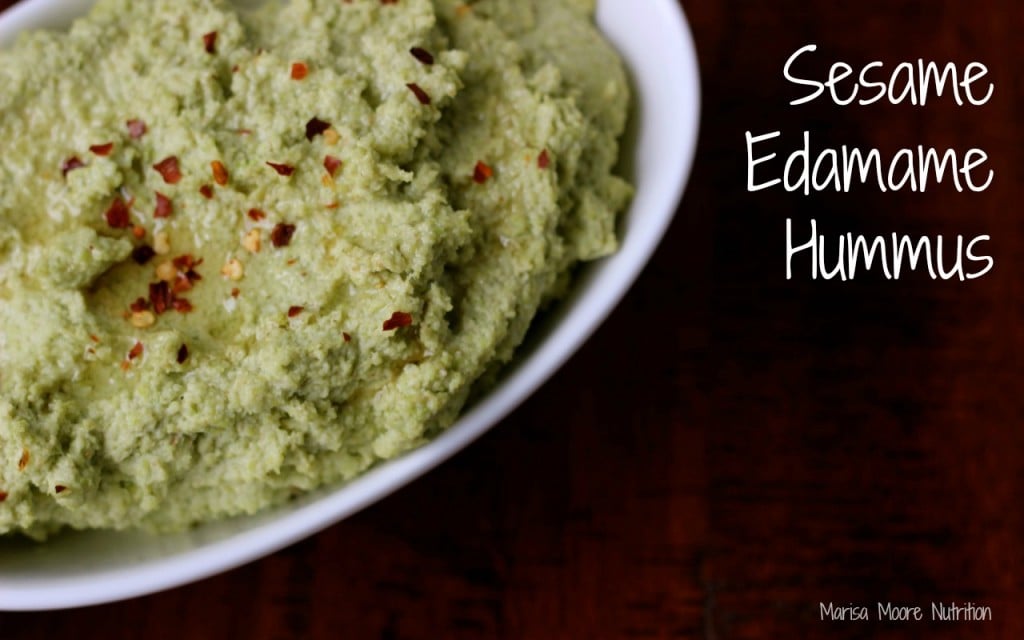 Sesame Edamame Hummus on marisamoore.com