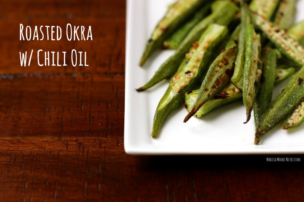 Roasted Okra with Chili Oil