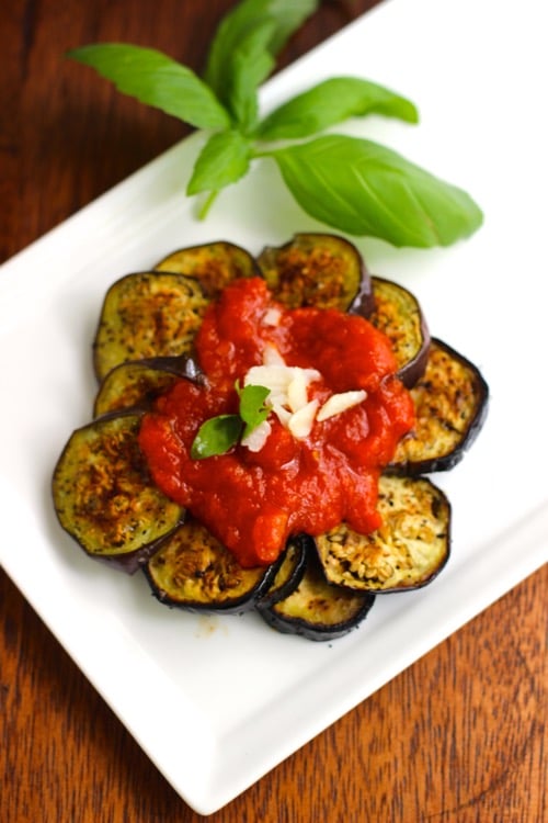 Easy Broiled Eggplant with Marinara | Marisa Moore Nutrition