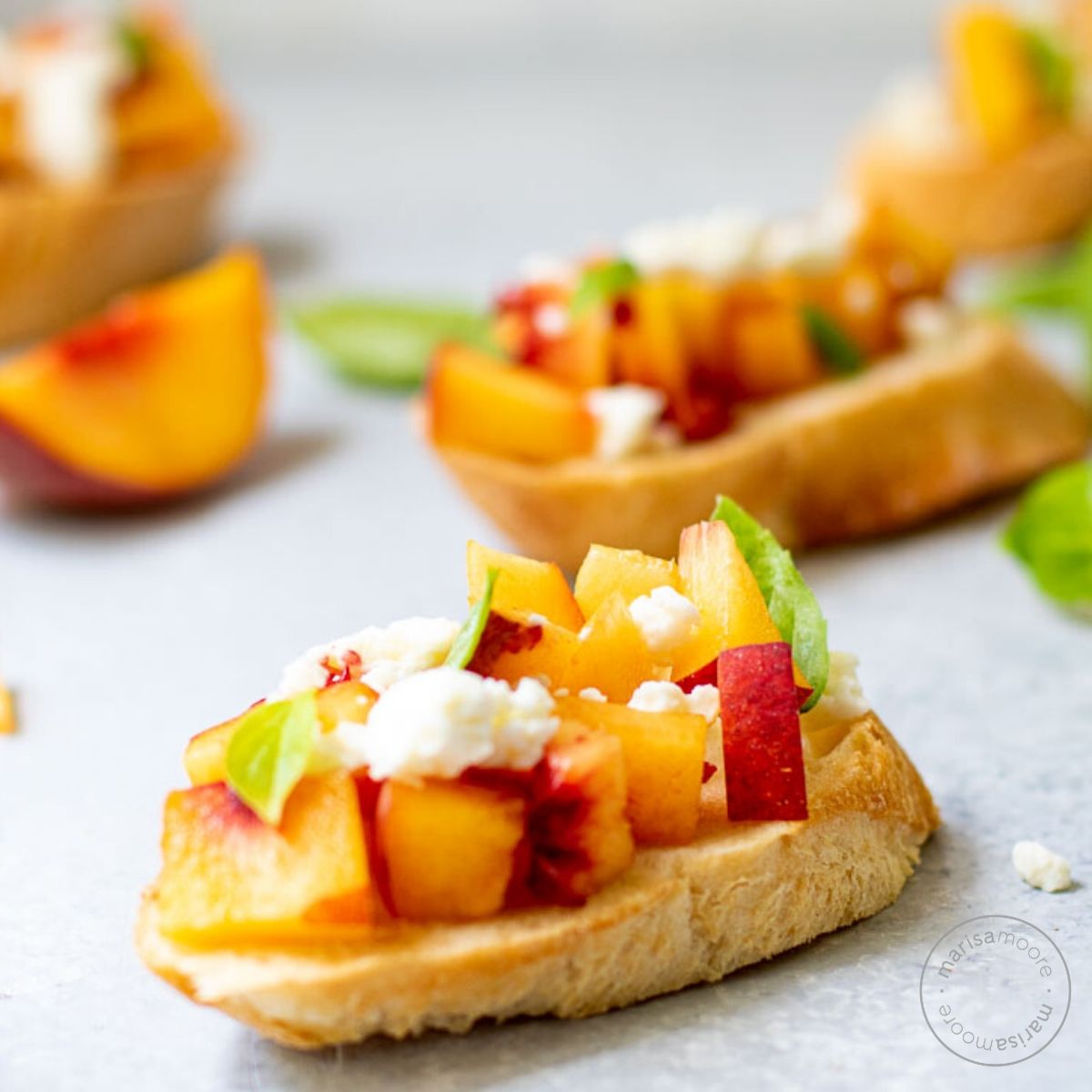 Peach Basil & Feta Toast-image