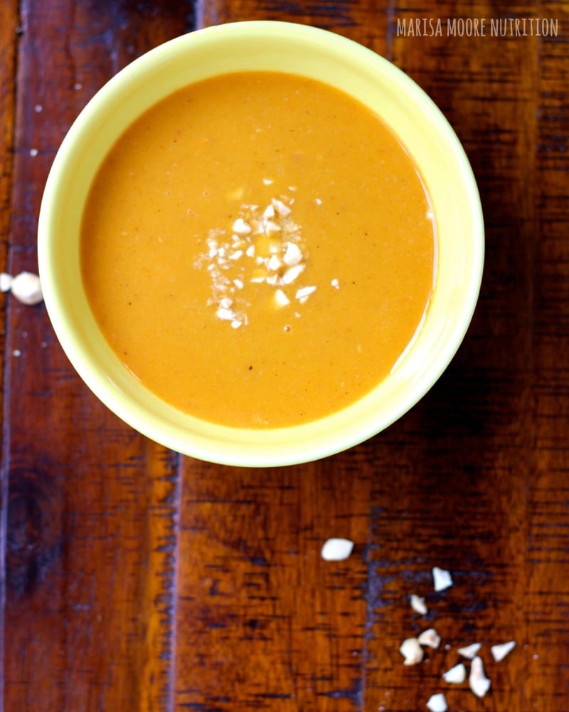 Spicy Peanut Sweet Potato Soup