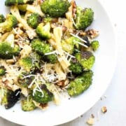 Roasted Broccoli and Walnut Pasta in a Bowl