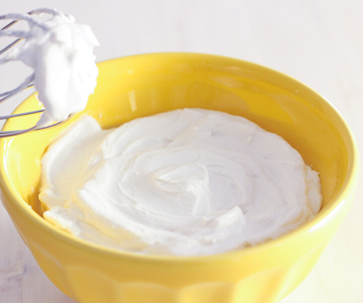 Yellow Bowl of whipped coconut cream