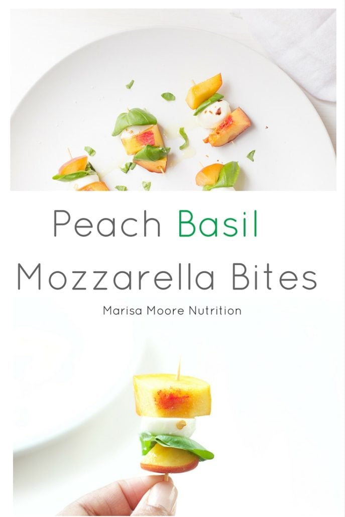 Fresh Peach Appetizer - Peach Basil Mozzarella Bites