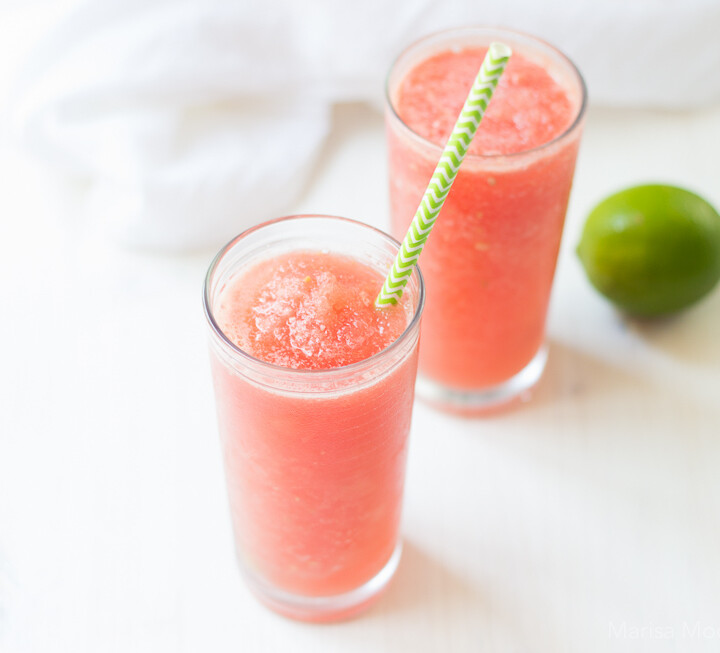 Watermelon Slush with Lime and Coconut