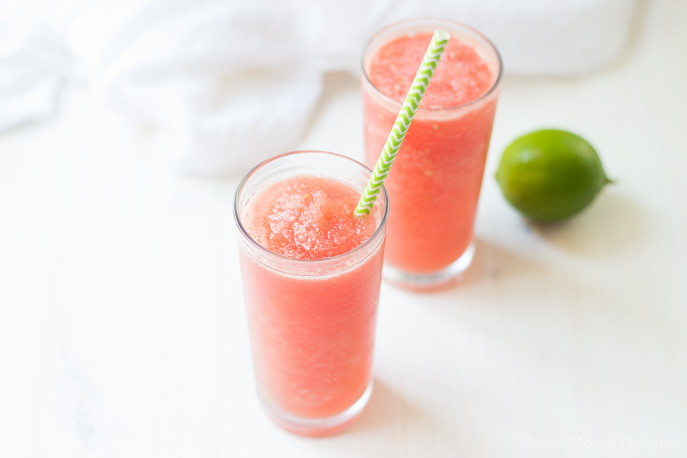 Watermelon Slush with Lime and Coconut