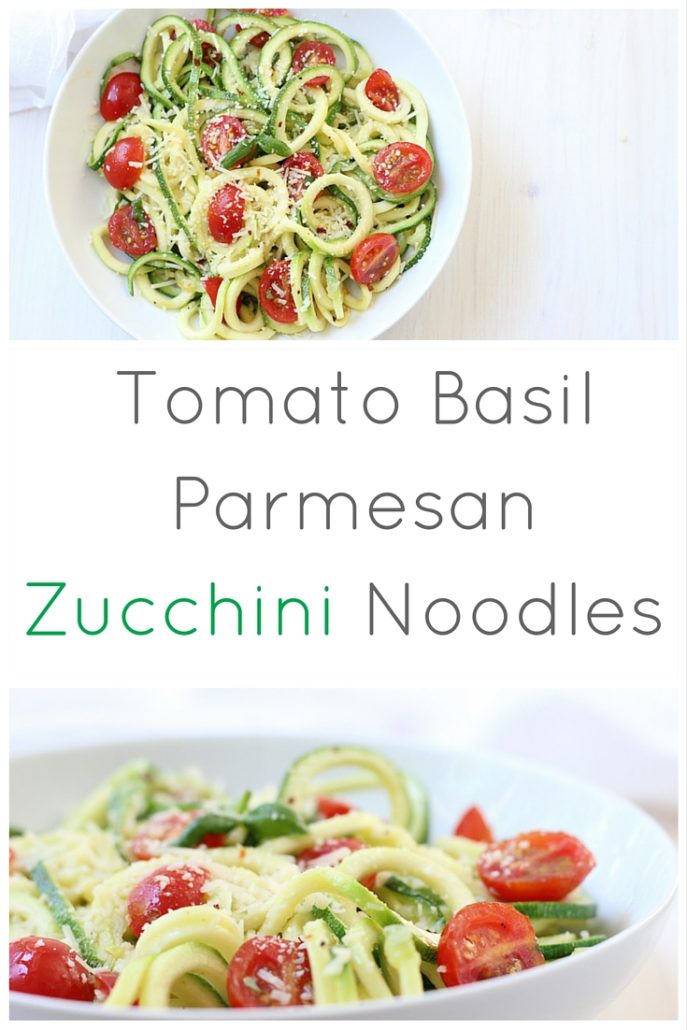 Zucchini Noodles with Tomato Basil Parmesan