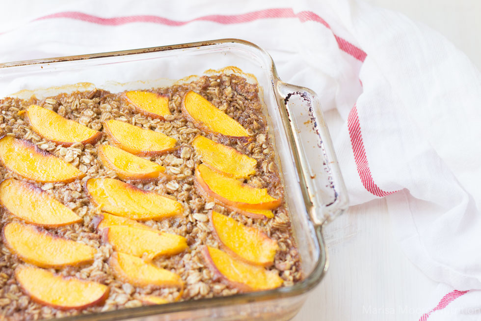 Baked Oatmeal with Peaches