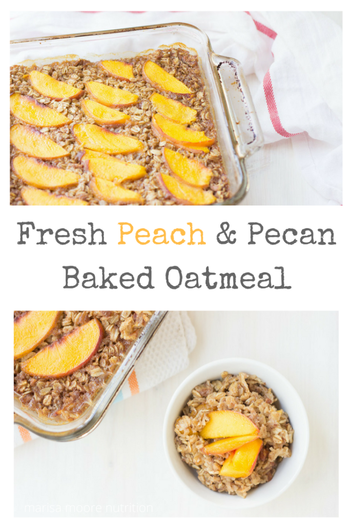 Peach and Pecan Baked Oatmeal