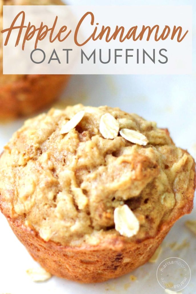 apple cinnamon muffin with oats on top