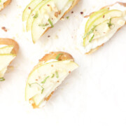 Healthy Holiday Appetizer - Pear Goat Cheese Crostini