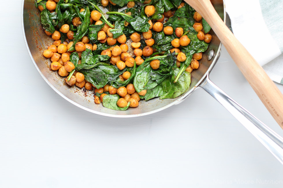 Smoky Chickpeas with Spinach 
