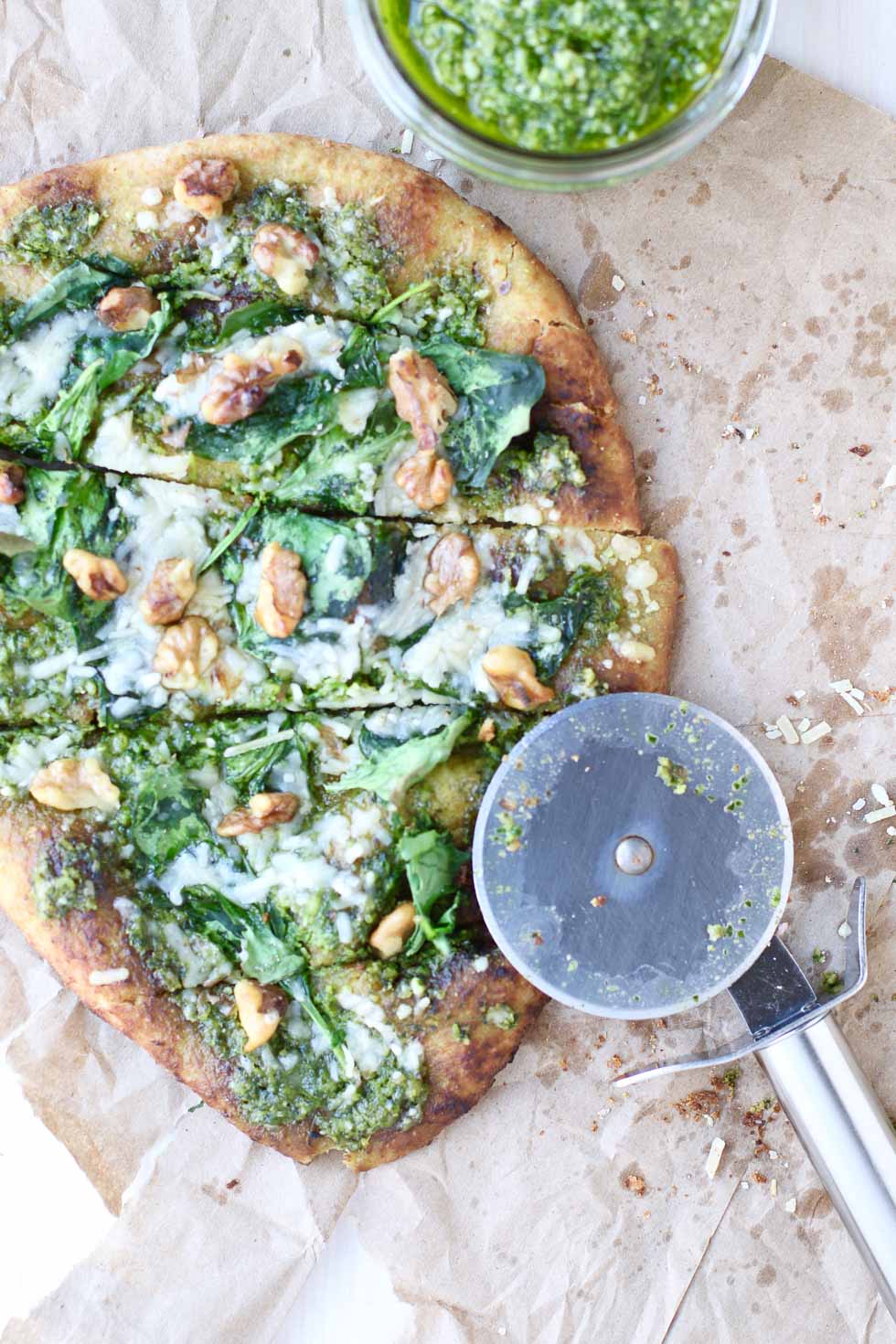 Kale Pesto Naan Pizza