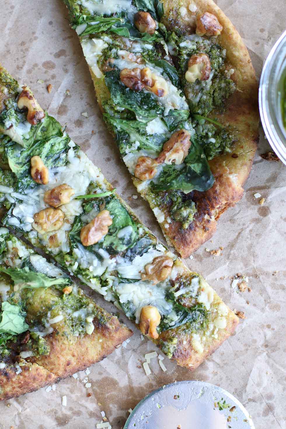 Kale Walnut Naan Pizza