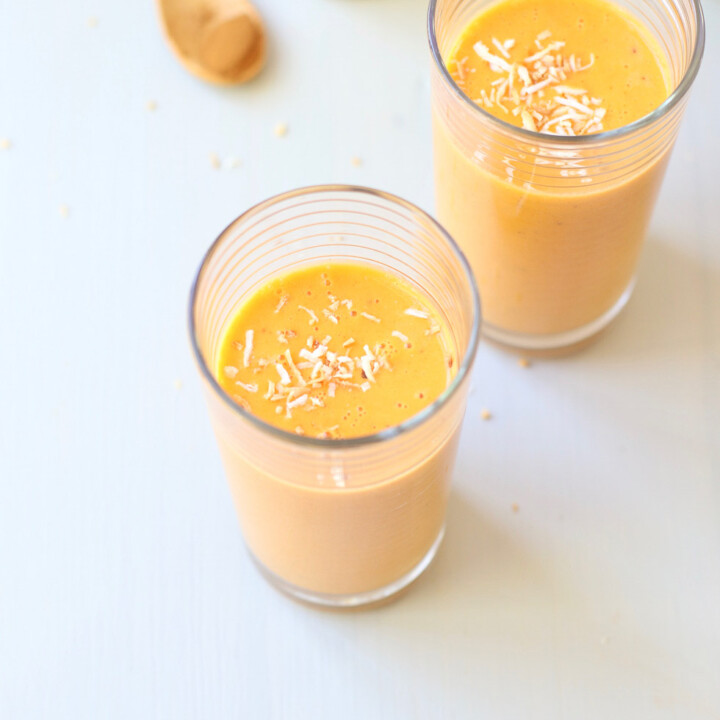 Carrot Pineapple Smoothie with Coconut
