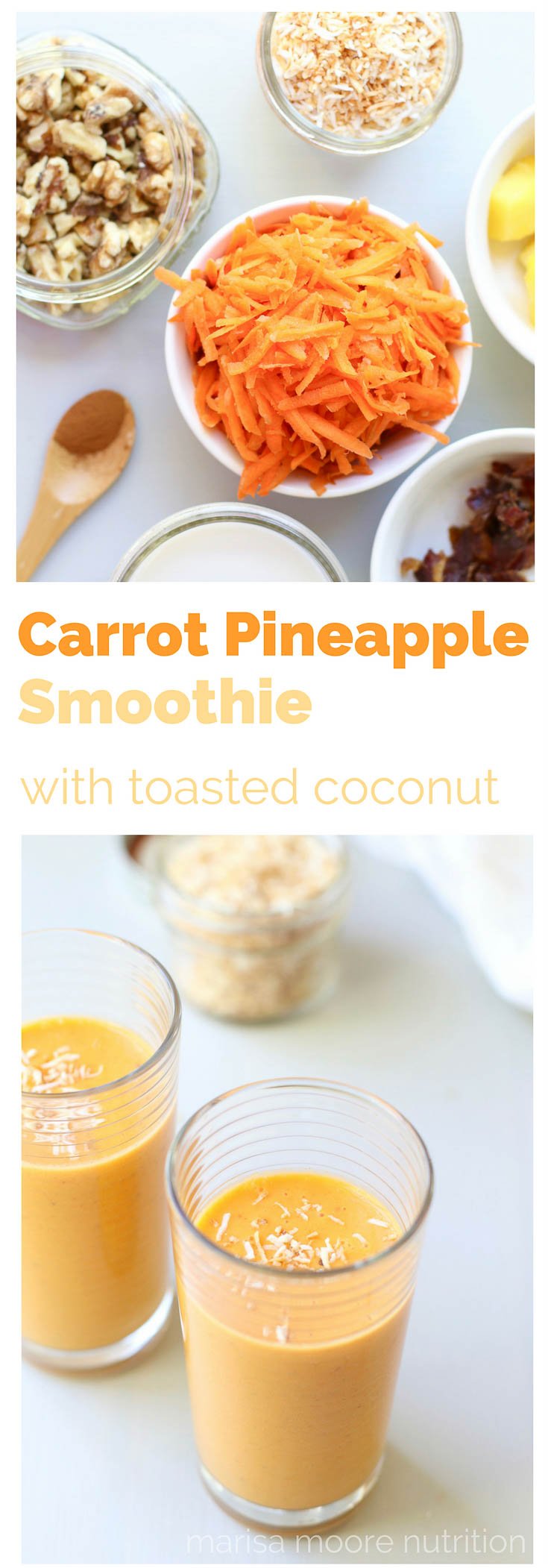 Carrot Pineapple Smoothie with Coconut