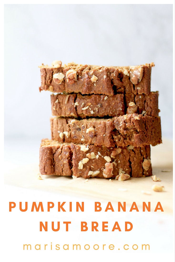 Gluten-free Pumpkin Banana Nut Bread