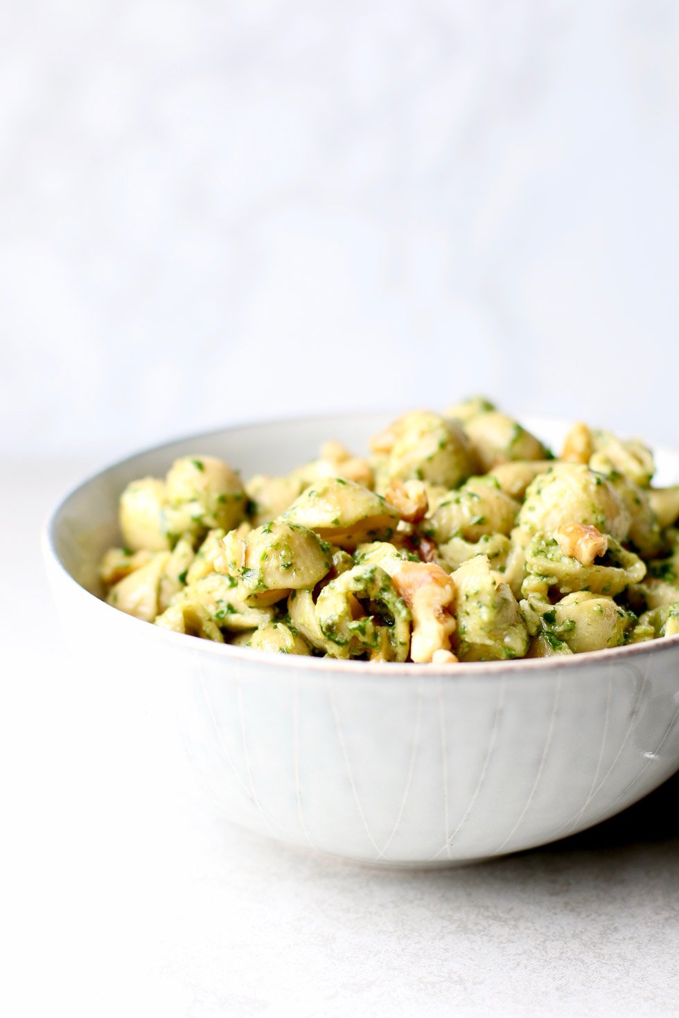 Chickpea Walnut Pesto Pasta Side view