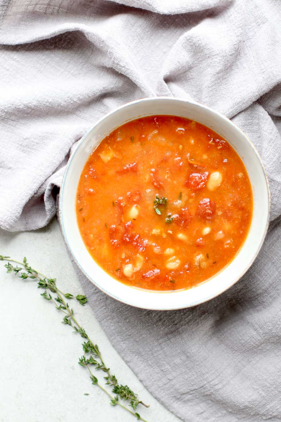 White Bean Sausage Stew Overhead