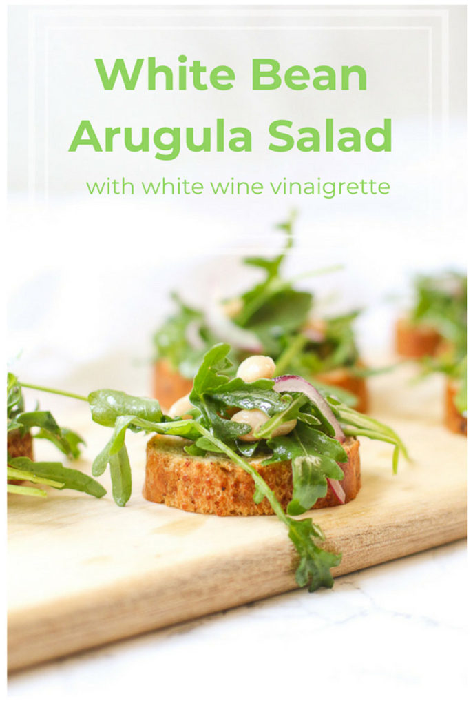 White Bean Arugula Salad Crostini