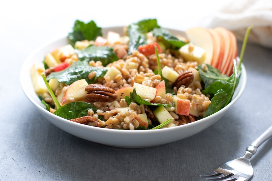 Apple Farro Salad in bowl