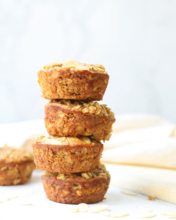 Baked Oatmeal Cups Stacked