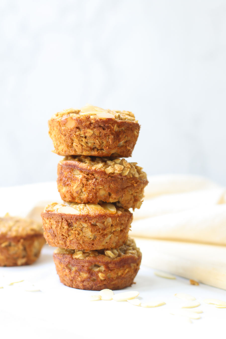 Baked Oatmeal Cups Stacked
