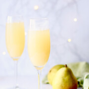 Pear Prosecco Punch in flutes