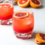 blood orange mocktail in glasses