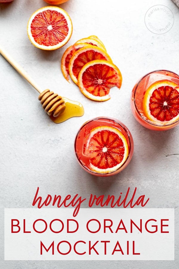 honey vanilla sparkling blood orange mocktail