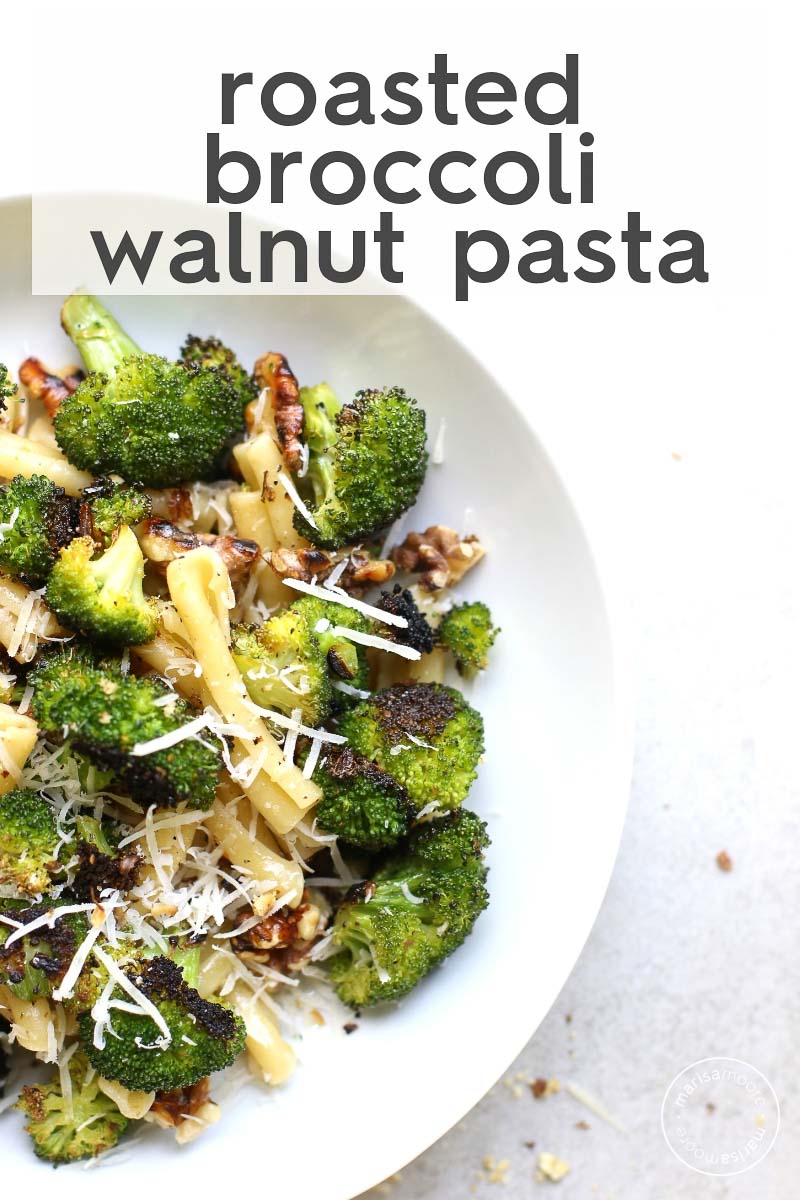 roasted broccoli walnut pasta