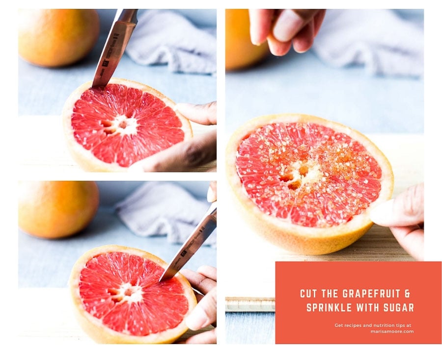 Cut the grapefruit & Sprinkle with sugar