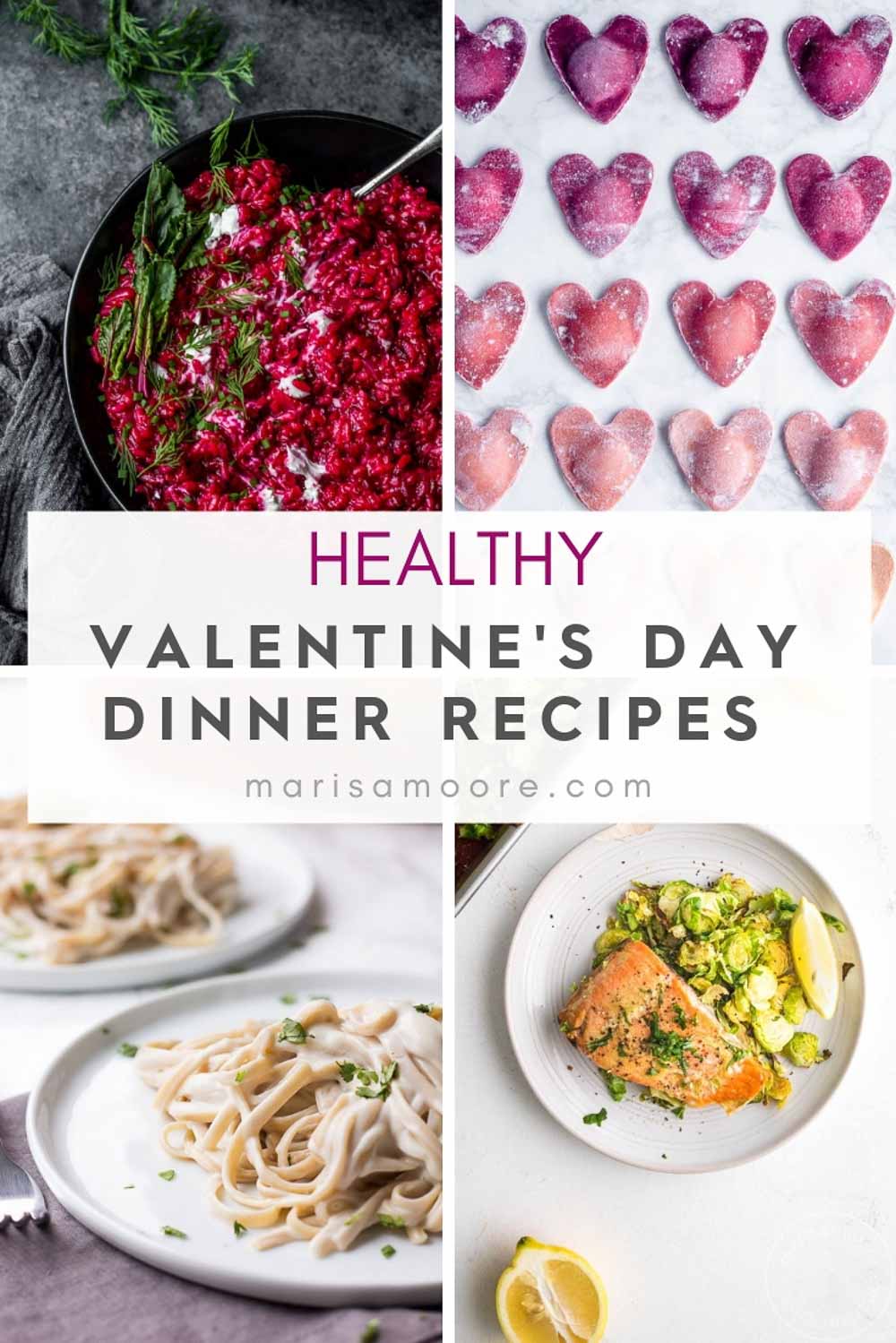 Healthy Valentines Day Dinner Recipes Collage