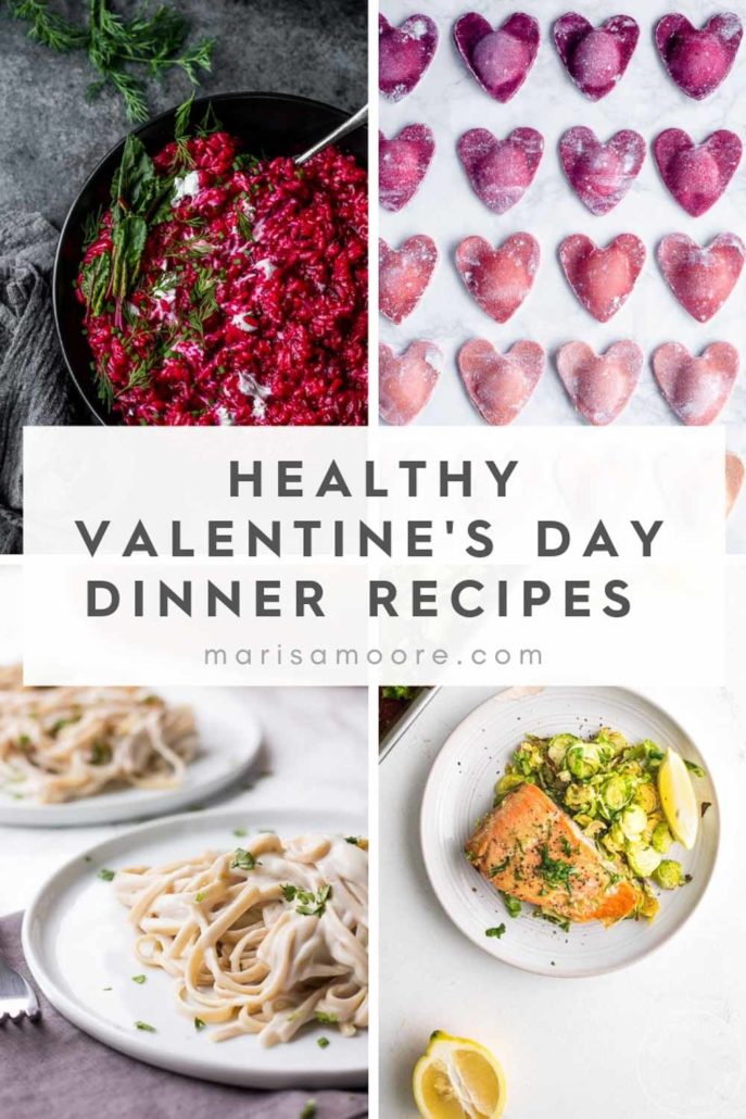 Healthy Valentines Day Dinner Recipes Collage
