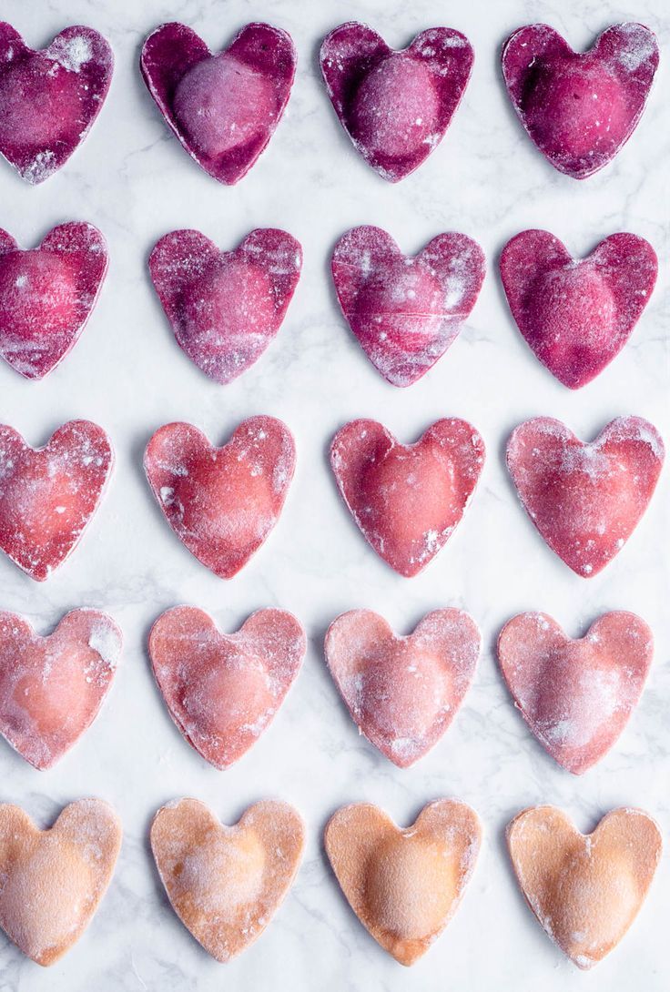 Heart Shaped Beet Ravioli