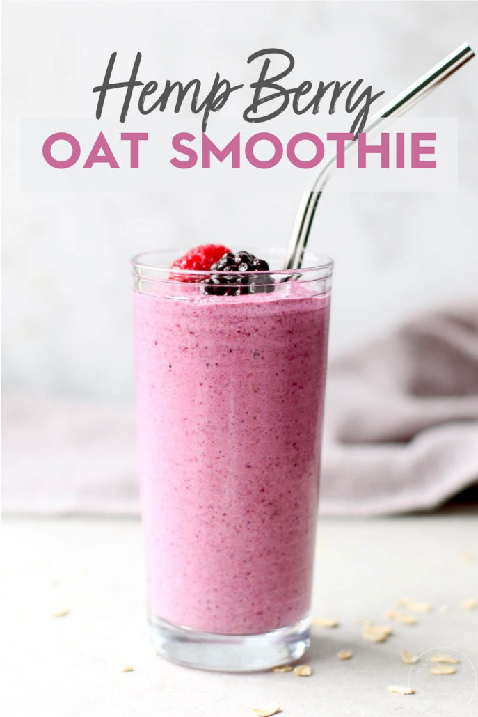 Hemp Berry Oat Smoothie in glass