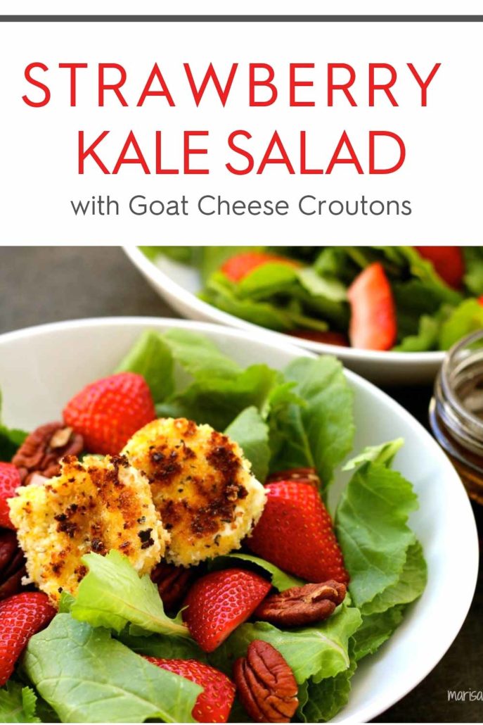 Kale Strawberry Salad with text on top