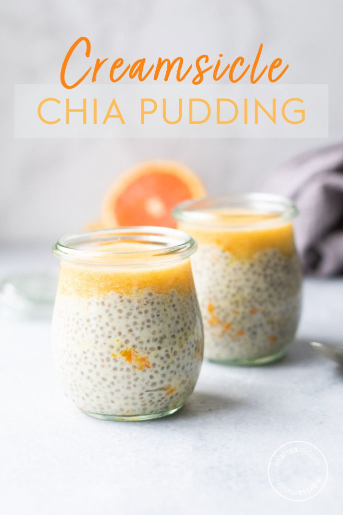 creamsicle chia pudding in jars