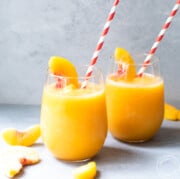 Peach White Wine Slushies in glasses