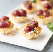 Grape Cheese Walnut Bites on a w