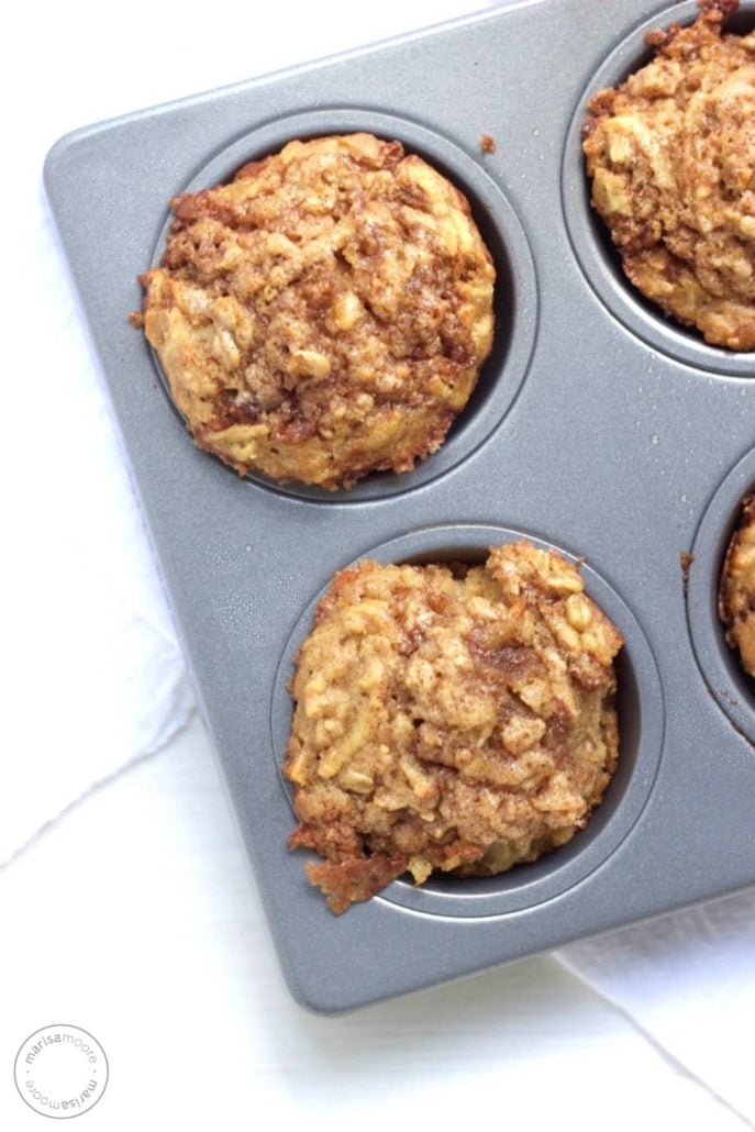 Baked muffins in a tin