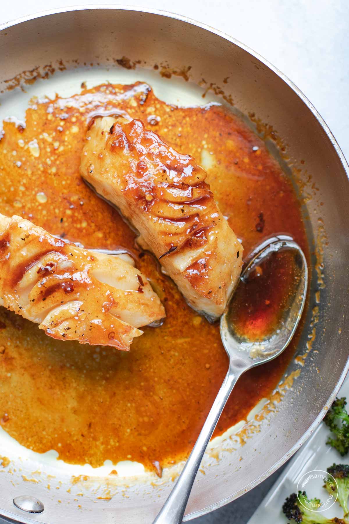 Honey Garlic Black Cod With Broccoli