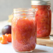 Plum Habanero Salsa in a jar